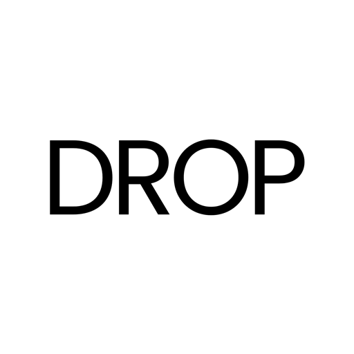 The word DROP is written in bold, black, sans-serif capital letters, centered on a plain white background.