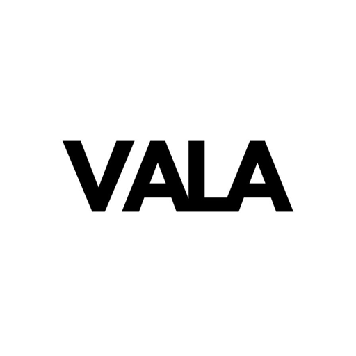 The word VALA is written in bold, black, uppercase letters on a plain white background. The font is modern and thick, giving the text a strong, clean appearance.