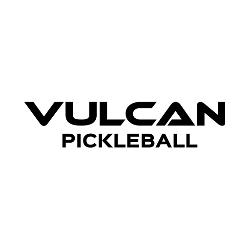 The image shows the words VULCAN PICKLEBALL in bold, black, uppercase letters on a white background, with VULCAN above PICKLEBALL in a modern, geometric font.