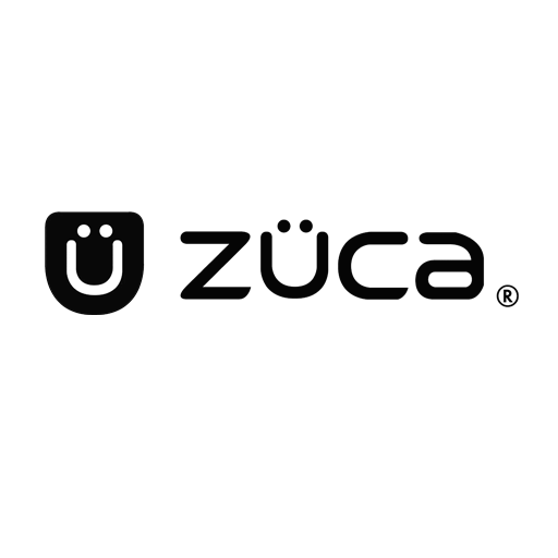 The ZÜCA logo features a red rounded square with a white smiling face and an umlaut, next to the word ZÜCA in black, modern font, with an umlaut over the U and a registered trademark symbol.