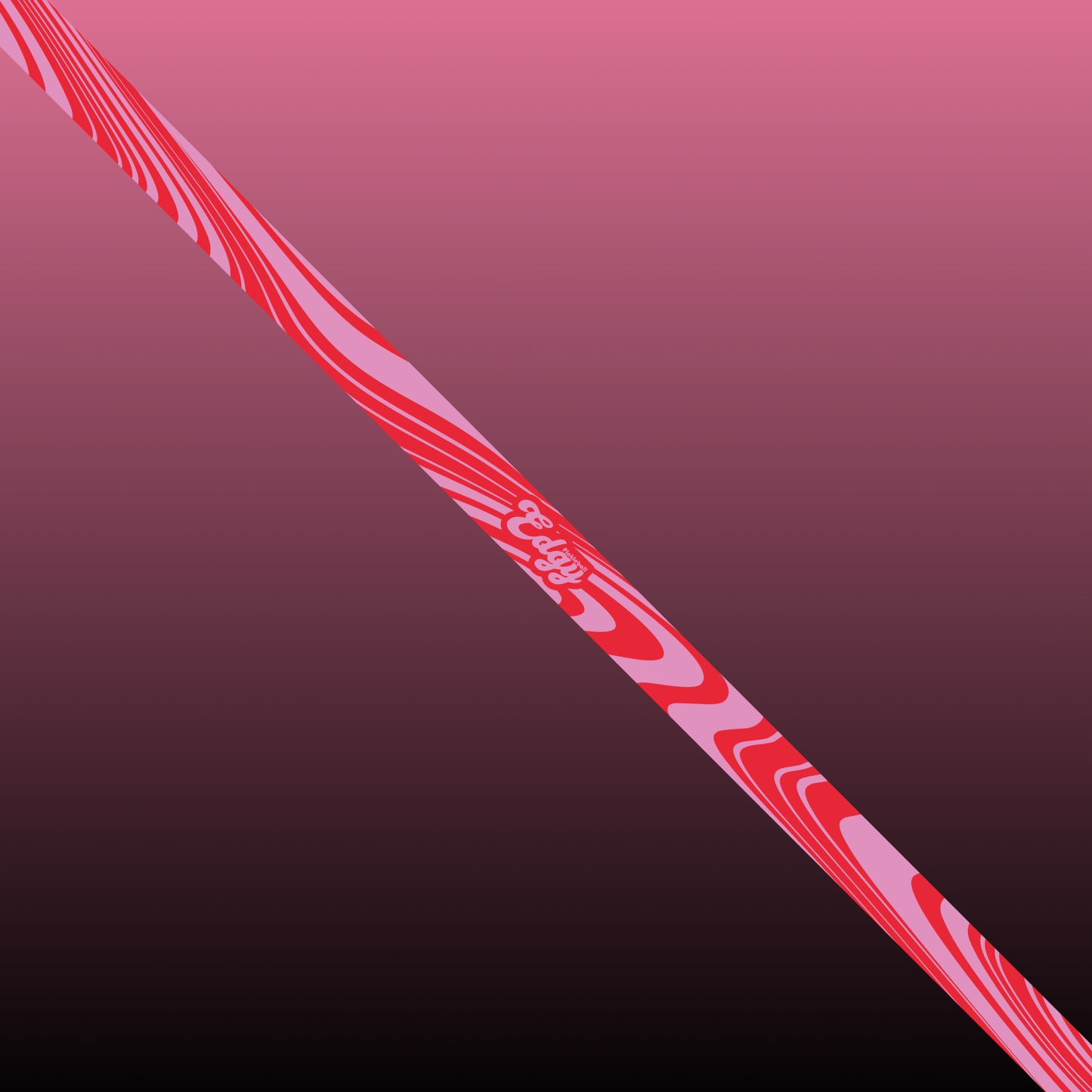 Edgy Pickleball’s Groovy Pink Edge Tape (3 pack) features a swirling pink stripe with “GROOVY” bubble letters and a heart on a pink-to-black gradient, giving your pickleball paddle a bold, retro, and playful touch.