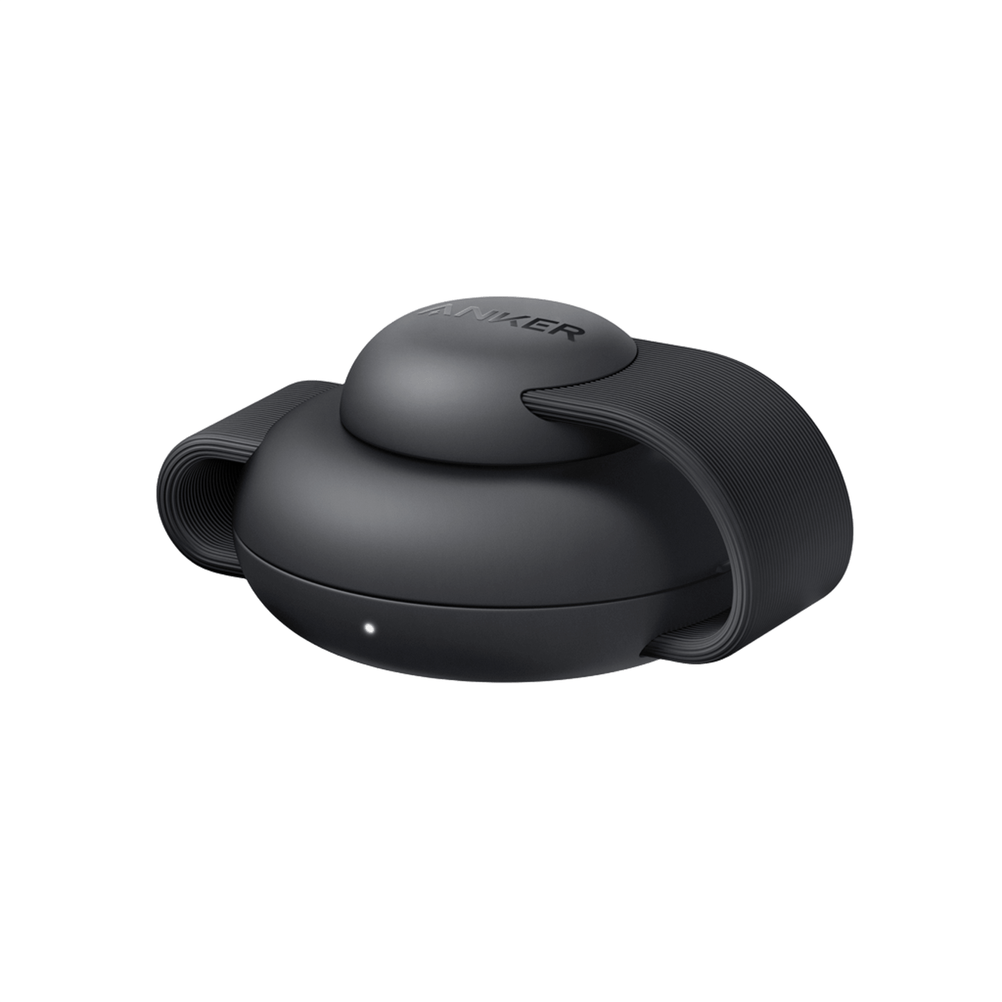 The Anker MagGo Wireless Charging Station (3-in-1, Foldable Pad) by Anker features a sleek black dome shape with two flexible curved arms and a small LED indicator on the front, set against a plain light gray background.