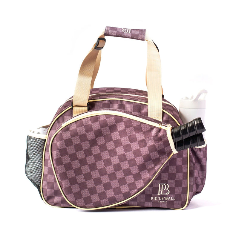 Checkered Chic Premium Women's Pickleball Bag with Padded Compartments & Adjustable Strap