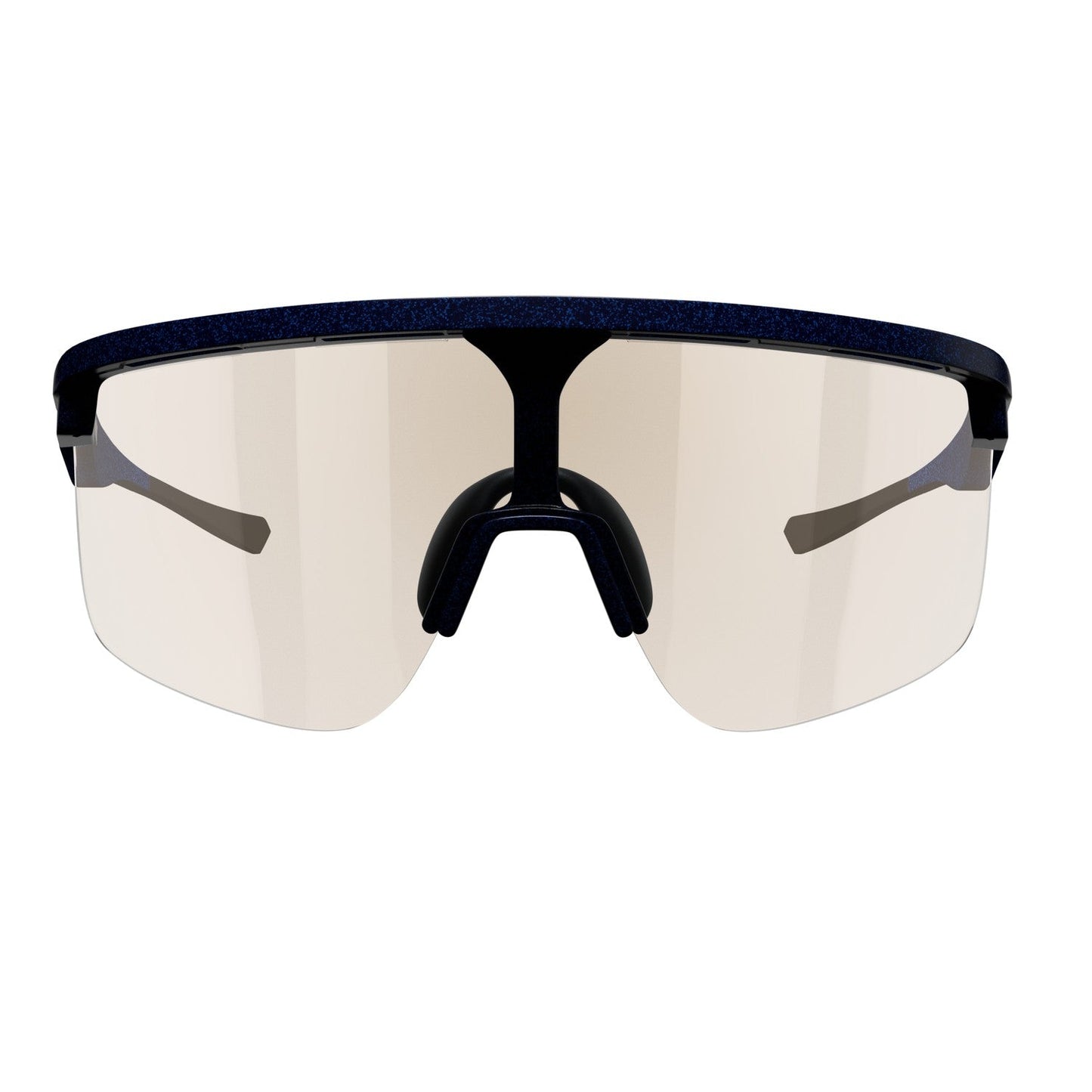 The Dink Eyewear Captiva Large Blue Pearl Pickleball Sunglasses feature sporty semi-rimless ColorBoost lenses, a matte black frame, bold black nose bridge, and downward-curved arms for style and comfort.