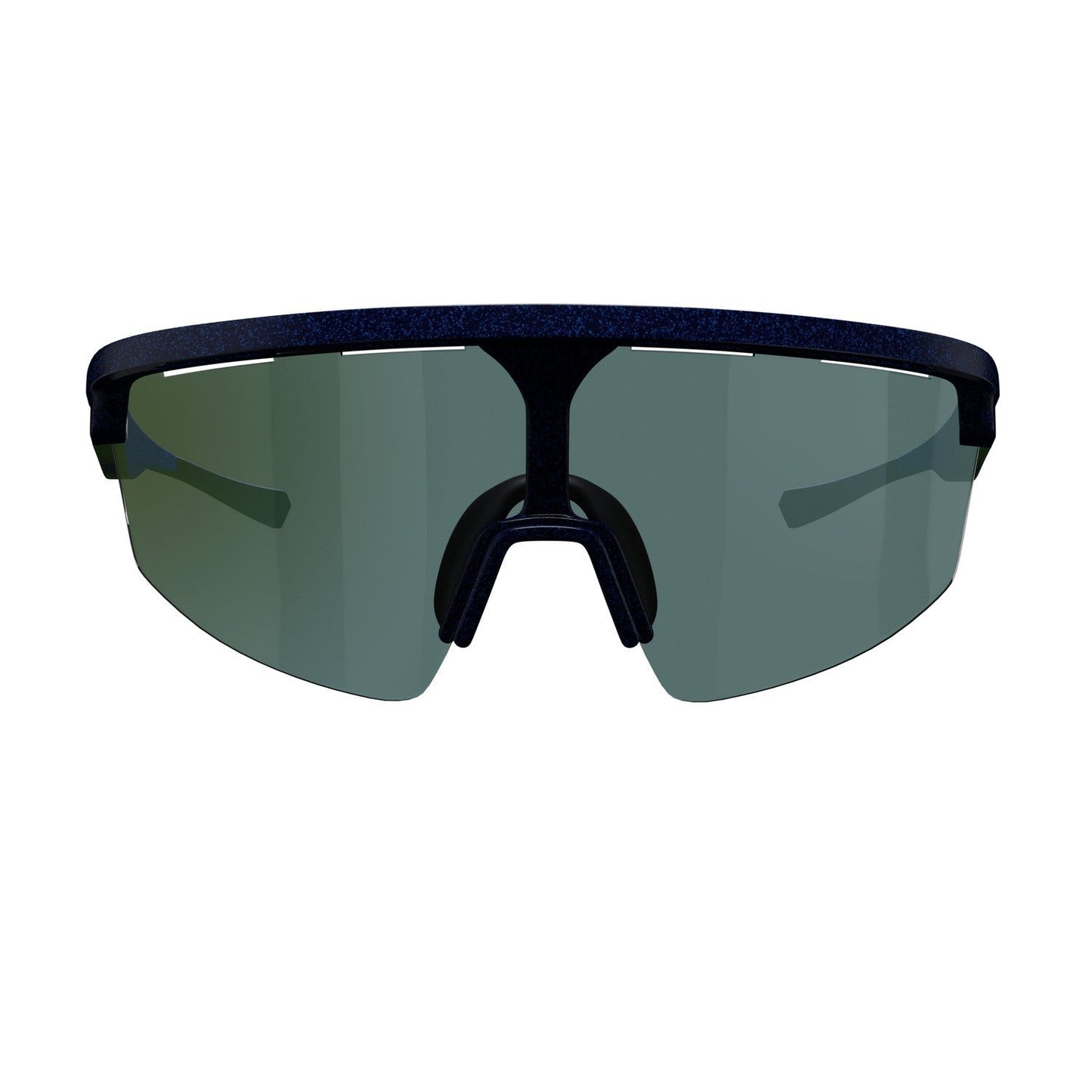 The Dink Eyewear Captiva Blue Pearl Pickleball Sunglasses feature a sporty wrap design with a single, continuous ColorBoost lens and prominent nose bridge for a secure fit—perfect for outdoor play.