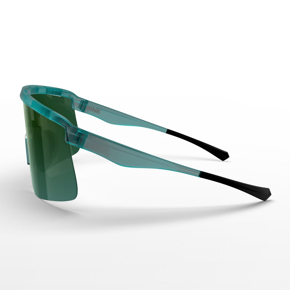 The Dink Eyewear Captiva Pickleball Sunglasses feature green ColorBoost lenses for UV protection, offering optimal performance for active players seeking sport eyewear.
