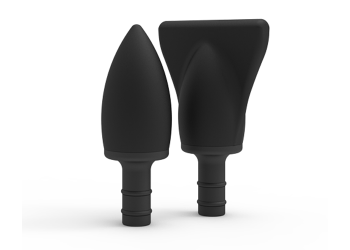 The iReliev MVPmini DynamicDuo includes the Edge and Bullet Massage Heads, both designed with cylindrical connectors for easy attachment to your MVPmini vacuum. Their tapered and wide shapes resemble massage heads for targeted cleaning.