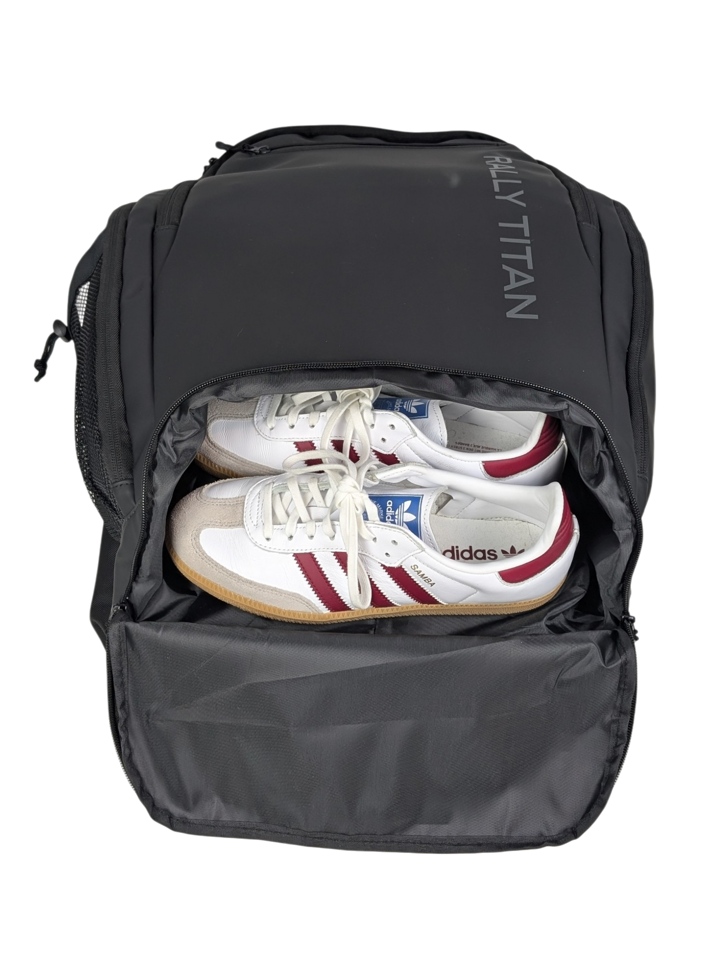 The Rally Titan Pickleball Titan Pickleball Bag is perfect for carrying your gear, including shoes, and doubles as a travel bag.
