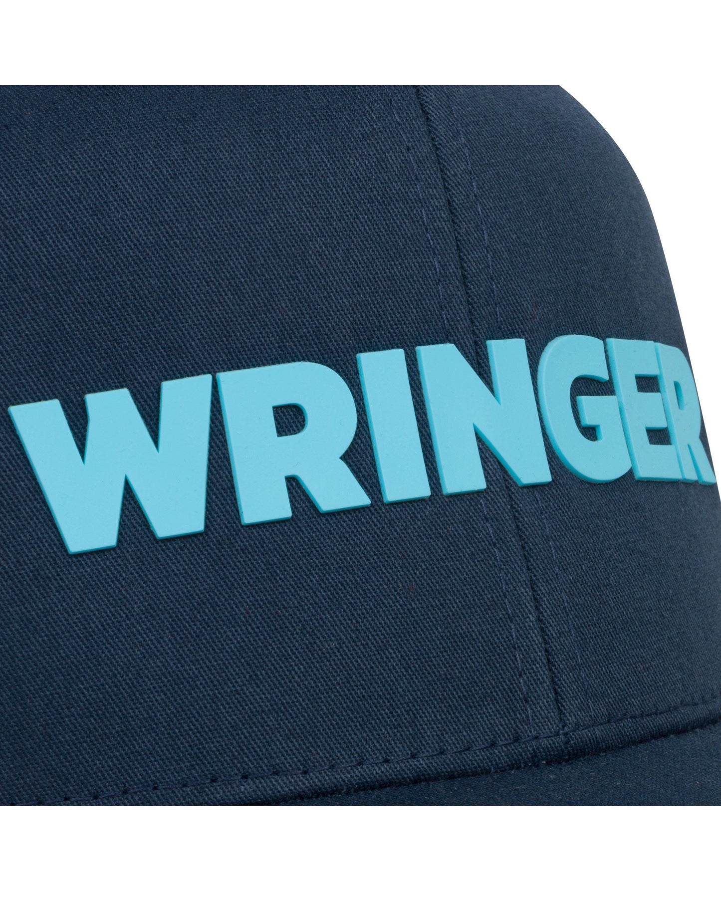 A close-up of the Adjustable Mesh WRINGER Hat by Wringer Wear, featuring an adjustable mesh design and a convenient snapback closure.