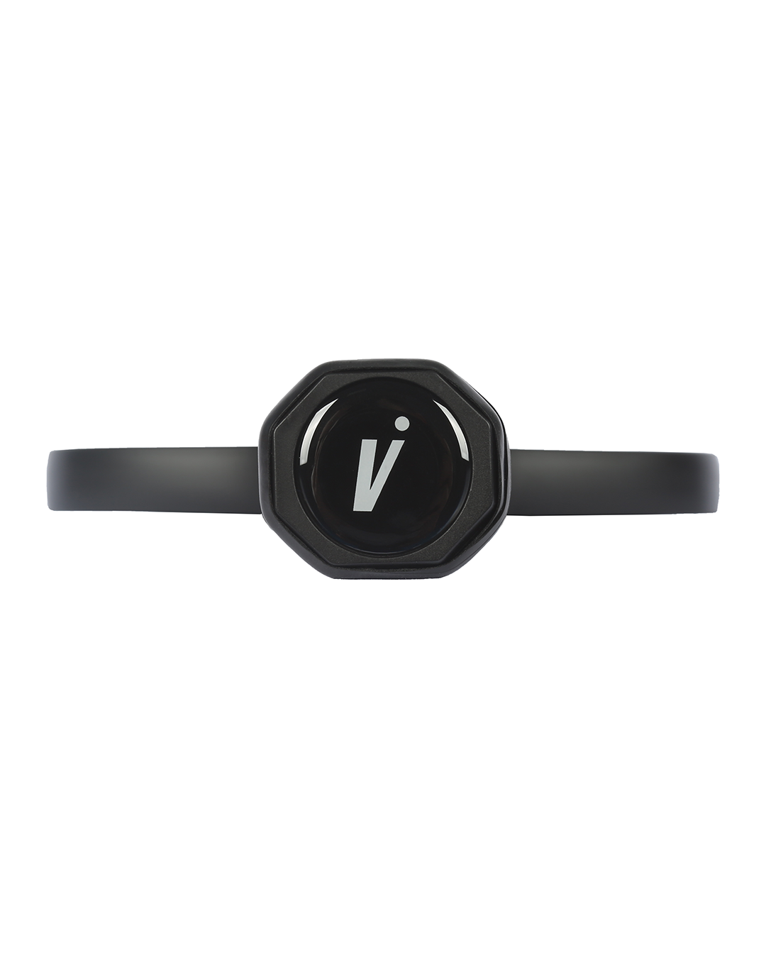 A sleek, adjustable black wristband with an octagonal, glossy centerpiece featuring the white Volair Pickleball “V” logo. Its modern, minimalist design echoes that of the Volair Pickleball Pro 2 Pickleball Paddle.