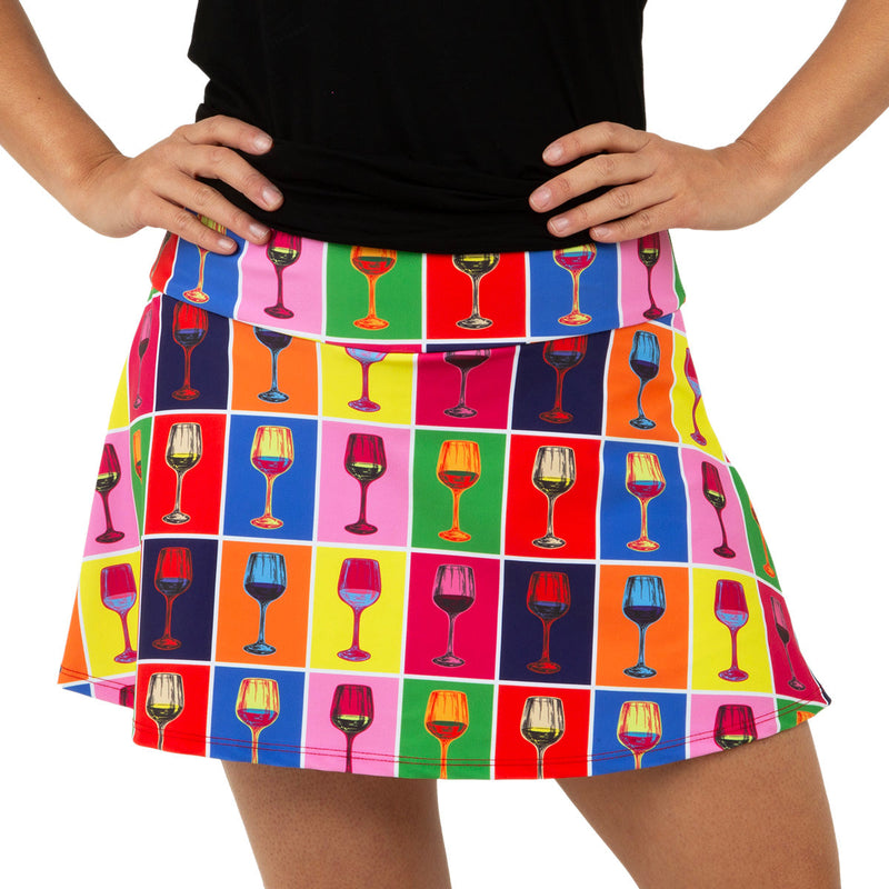 Red Winehol Swing Skirt
