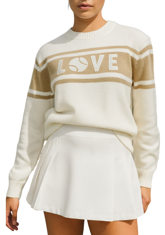 LOVE Sweater - Camel & Off White