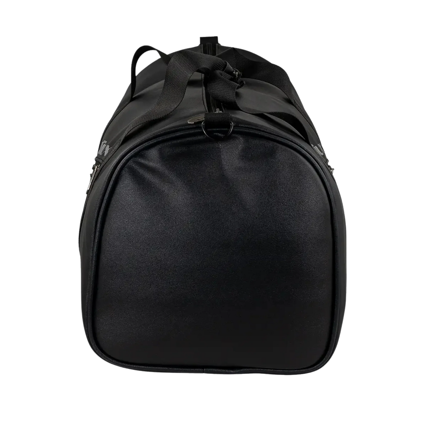 The Siux The King Bag Black by Padel USA stands upright with its rounded end forward, made of smooth, slightly shiny PU leather. It has black top handles and is displayed against a plain white background.