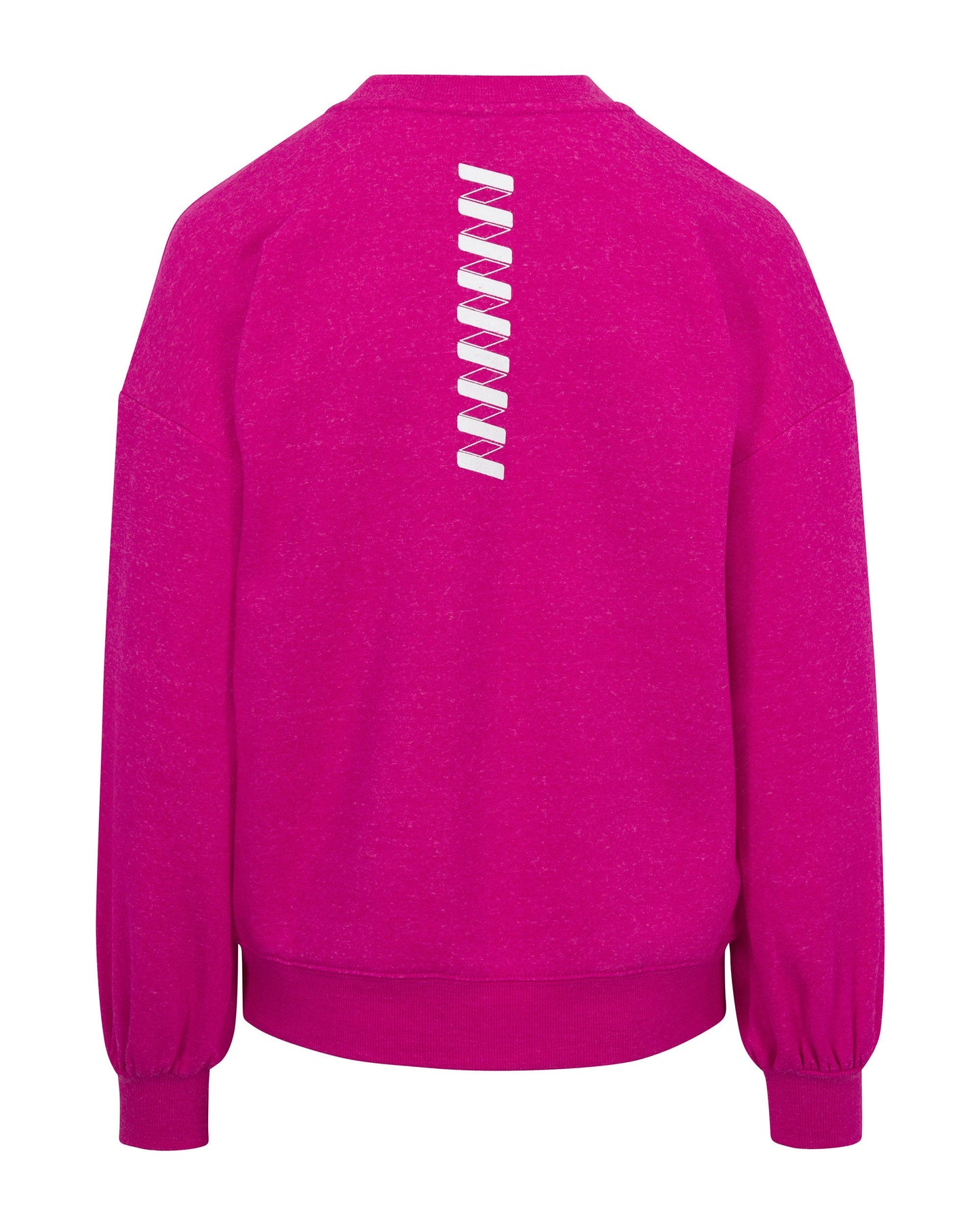 The Wringer Wear Women's Crew Neck Sweatshirt features long sleeves, gathered cuffs, and bold white zigzag stitching down the back—ideal for bringing athletic style to your pickleball outfits.