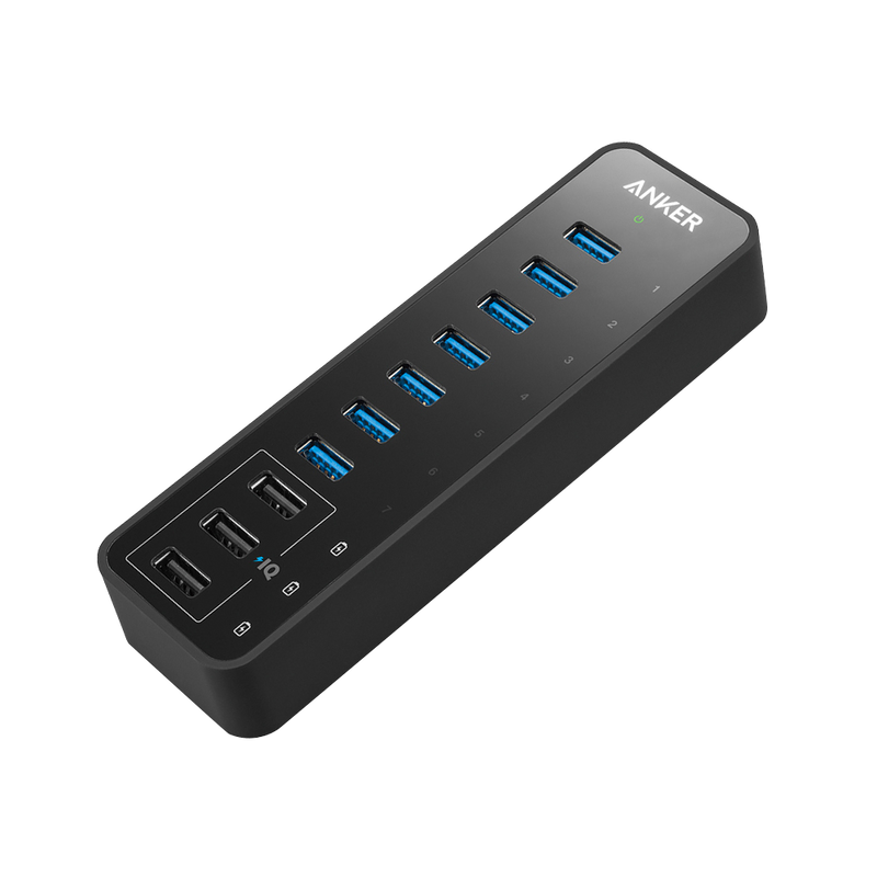 Anker 60W 10-Port USB 3.0 Data Hub