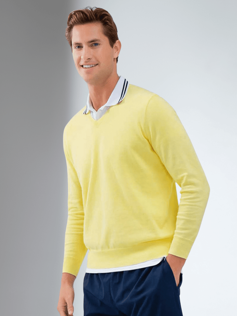 Classic V Neck Sweater - Lemonade