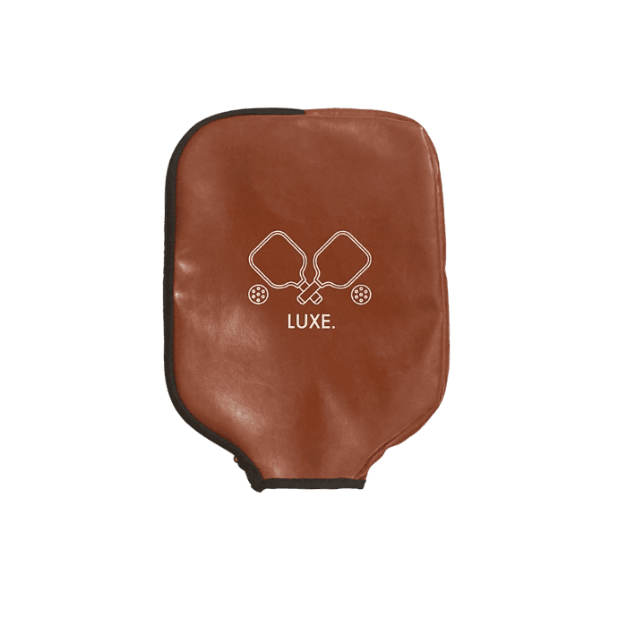 Protect your LUXE Pickleball paddle in style with the Faux Leather Paddle Case—a brown, elegant case designed for both protection and sophistication.