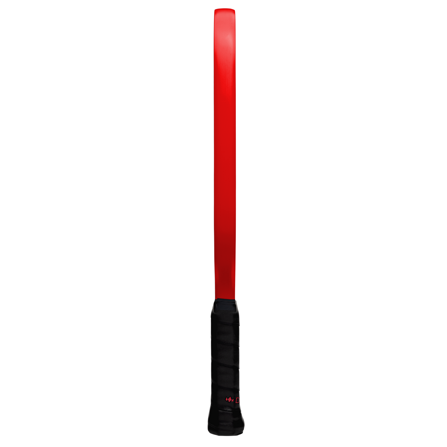 The Diadem Sports First Responder Series V2 - Warrior Edge pickleball paddle features a bold red blade and black grip, standing upright on a white background in support of the Tunnel to Towers Foundation.