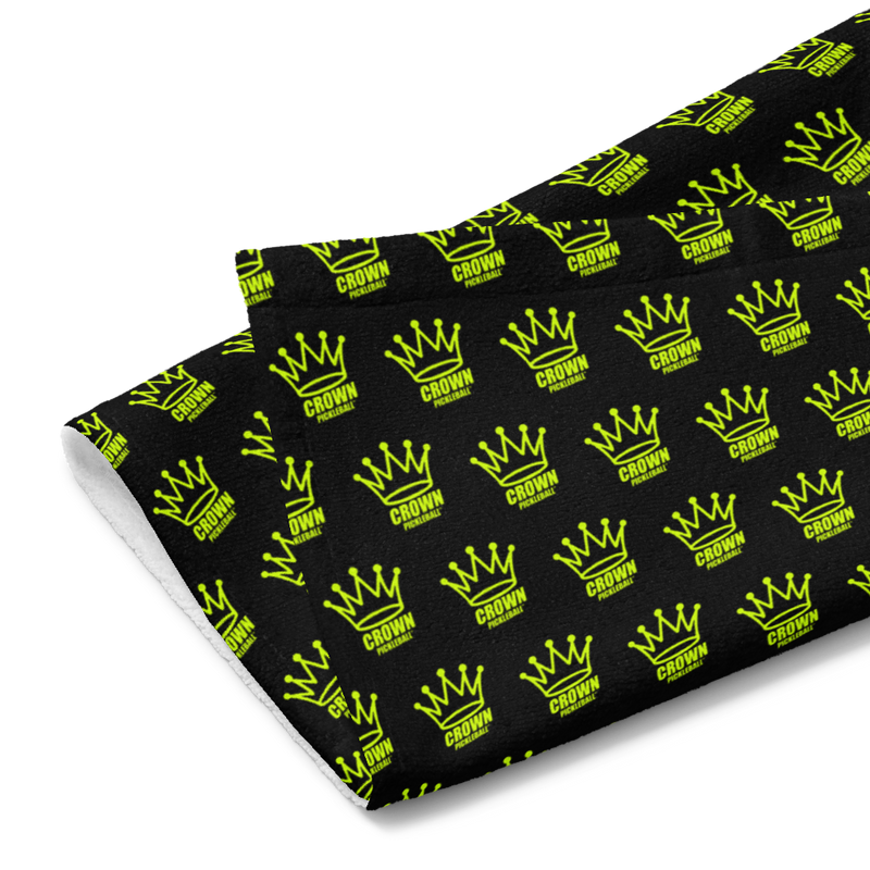 CROWN PICKLEBALL - Corona Pattern Hand Towel (BLACK)